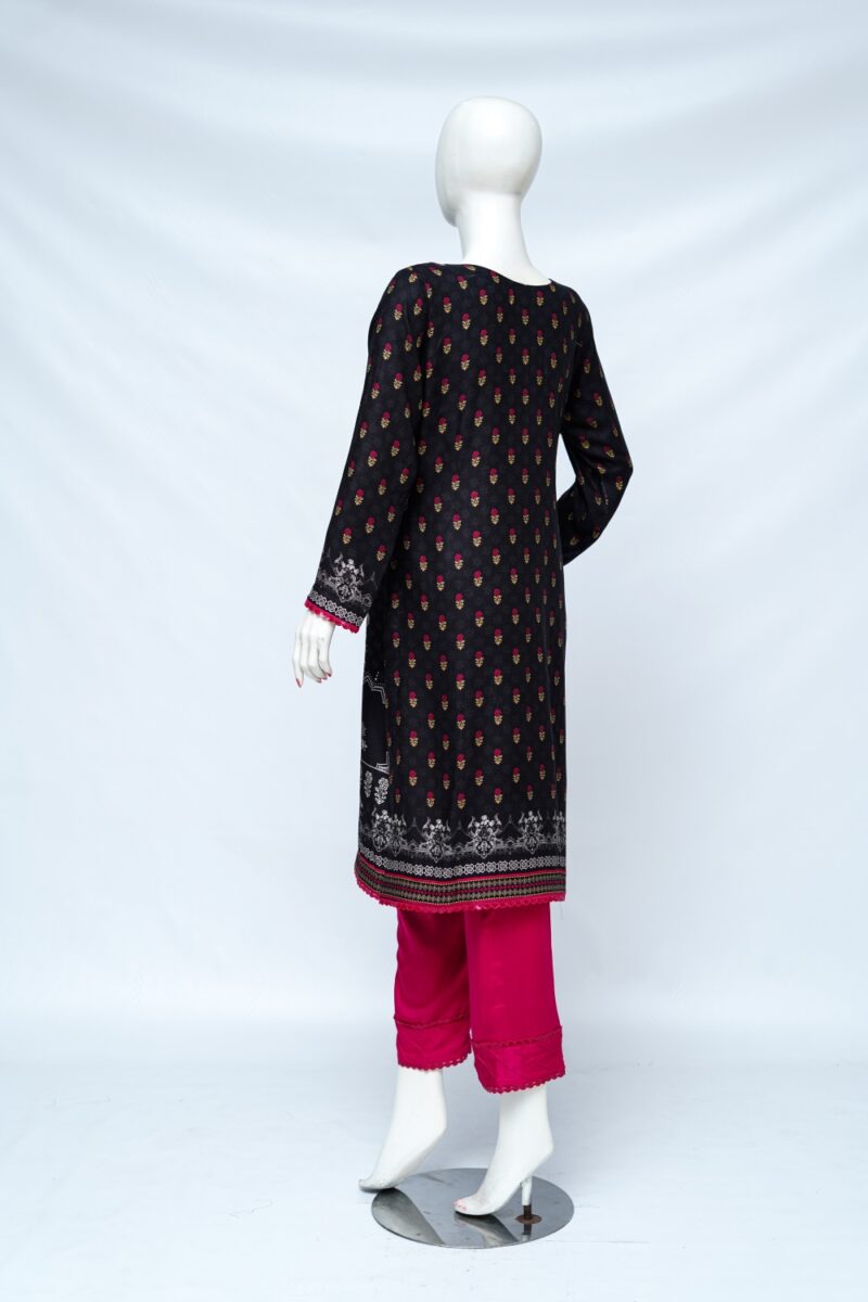 Geometric Bloom- Black and Pink Linen 2 piece dress - Image 3