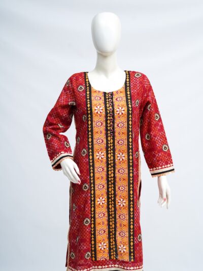 Sunrise Blossom Khaddar Kurti