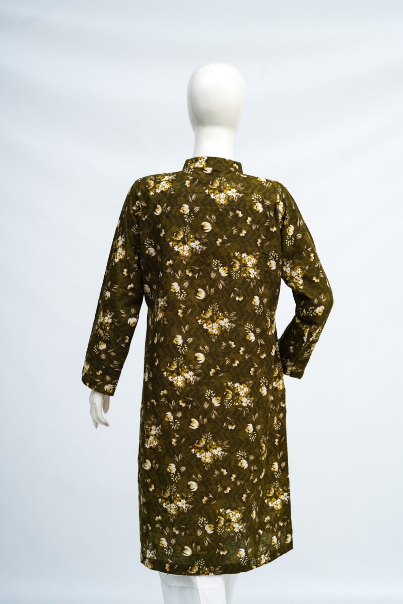 Mehndi Meadow Khaddar Kurti - Image 3